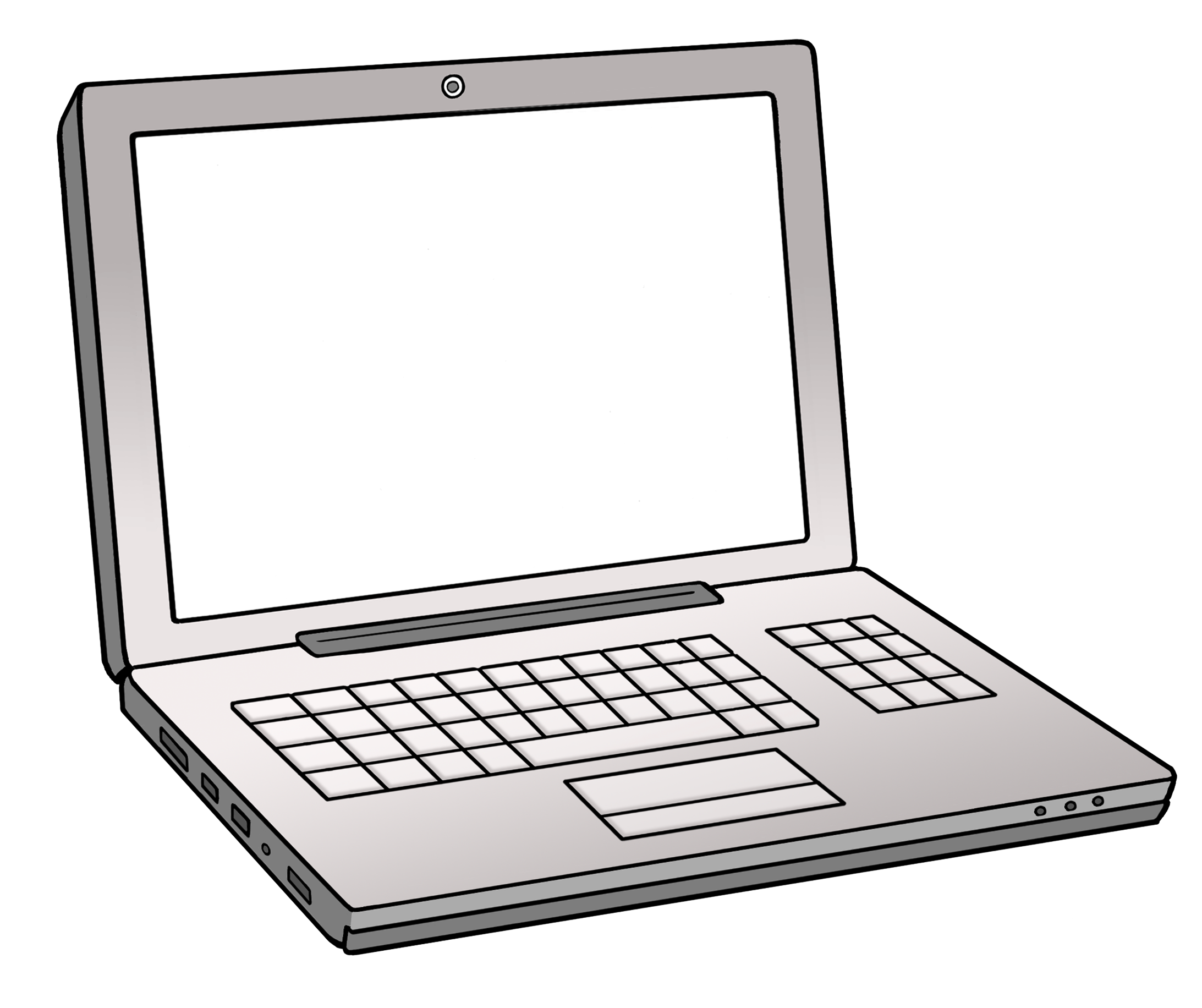 Computer Zeichnung eines tragbaren Computers oder Laptops.