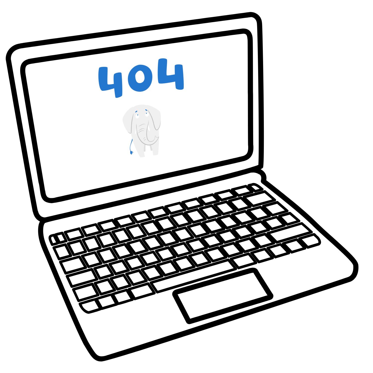 Ein laptop zeigt einen 404 Fehler